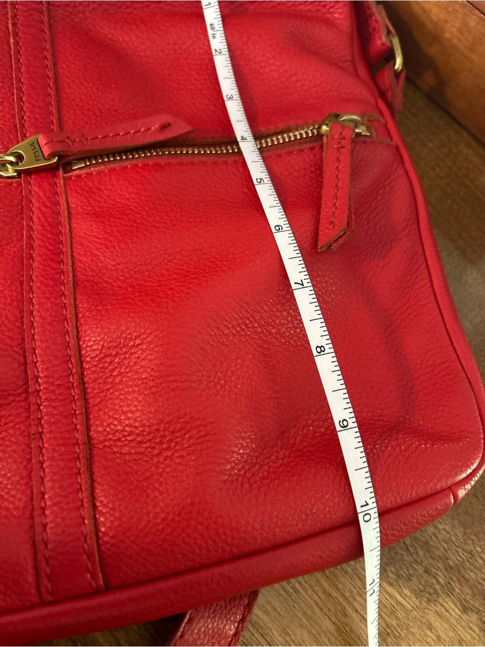Fossil Erin Crossbody Bag in Genuine Red Leather - Picture 16 of 16
